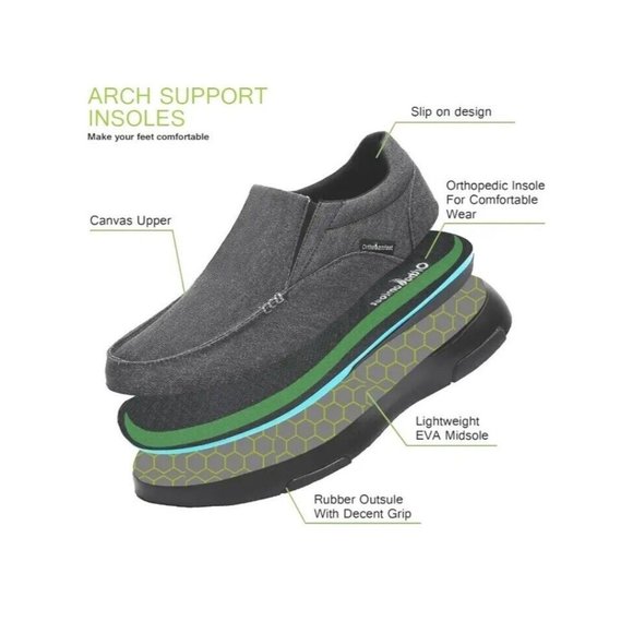 OrthoComfoot Men\'s Slip On Loafers,Arch Support Extra Cushioning & Pain.… main image 5